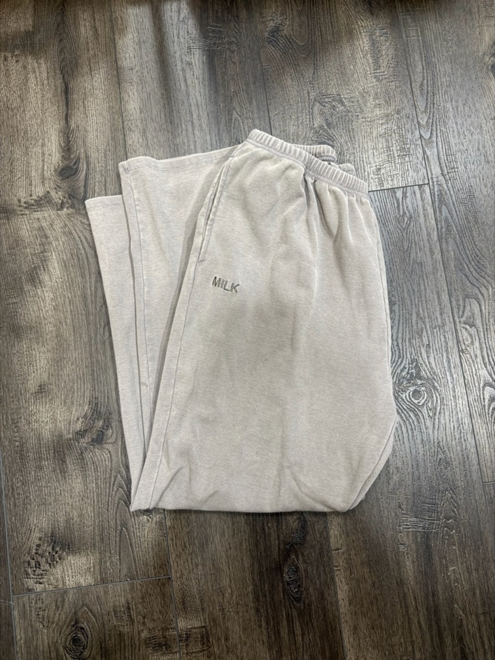 Cream Wide-Leg Lounge Pants